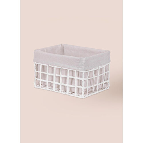The Mia Braid Hasır Organizer Sepet Beyaz 26x18x16 Cm The Mia Braid Hasır Organizer Sepet Beyaz 26x18x16 Cm