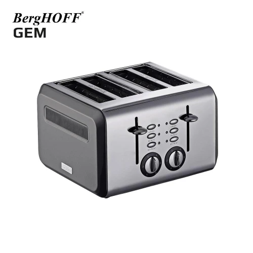 Berghoff Gem Titan Parlak Gümüş Gri Dört Dilim Ekmek Kızartma Makinesi