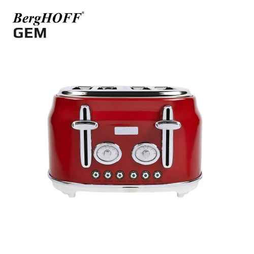 Berghoff Gem Retro Kırmızı Dört Dilim Ekmek Kızartma Makinesi