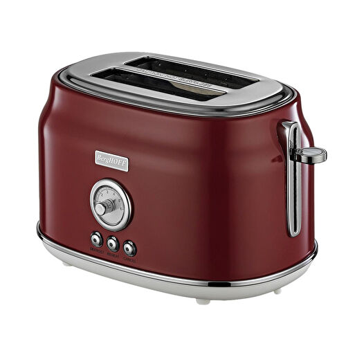Berghoff Gem Retro 2 Dilim Ekmek Kızartma Makinesi – 815 W, Paslanmaz Çelik Gövde | Kırmızı