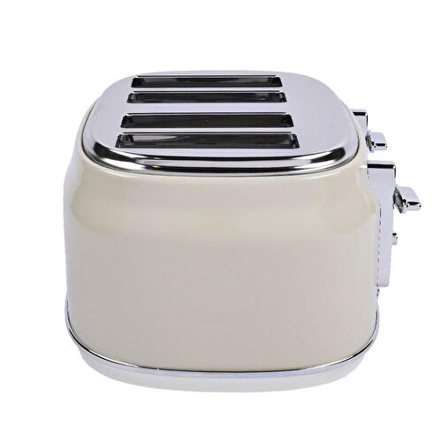 Berghoff Gem Retro 4 Dilim Ekmek Kızartma Makinesi – 1750 W, Paslanmaz Çelik Gövde | Vanilya Krem