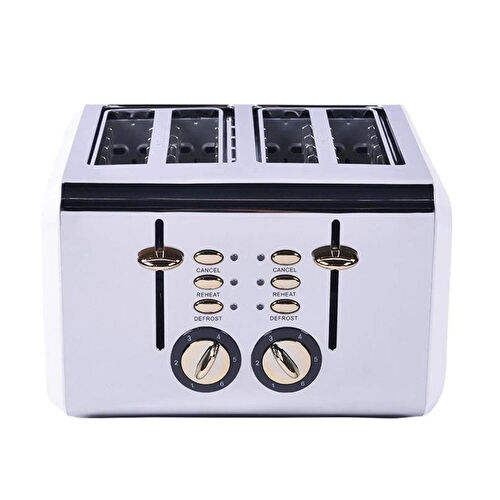 Berghoff Gem Titan Parlak Gümüş Beyaz Dört Dilim Ekmek Kızartma Makinesi