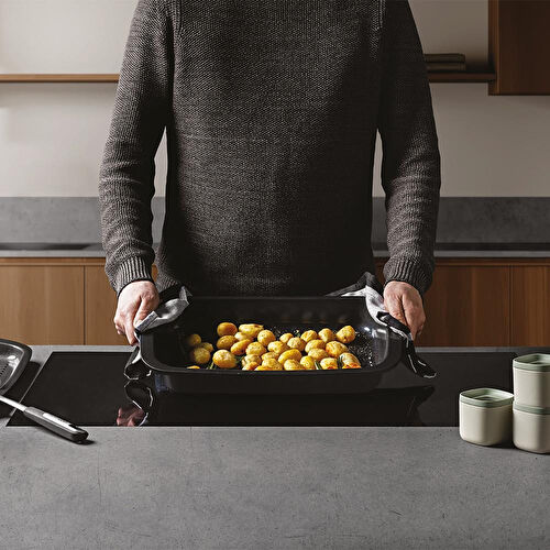 Berghoff Leo Graphite Çıkarılabilir Raflı Yapışmaz Grafit Izgara Güveç 42x28cm