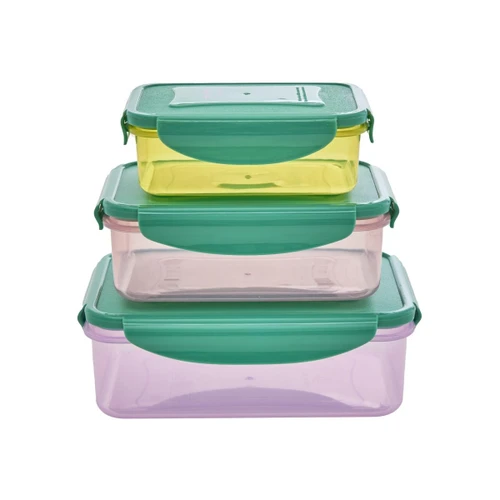 Rice Plastik 3'lü Saklama Seti - Renkli