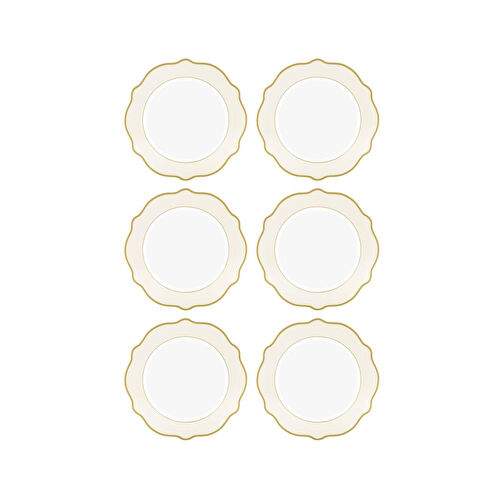 The Mia Jaswely Pasta Tabağı 6 Parça Krem 21 Cm