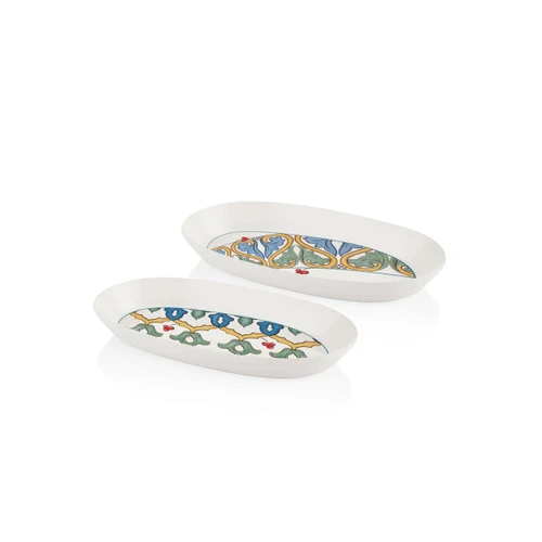 The Mia Limoncello Oval Servis 2li Set Gri 29 Cm