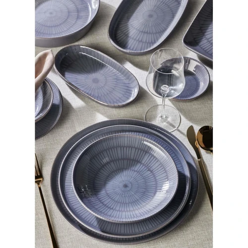 The Mia Noon Servis Tabağı 6lı Set Gri 26 Cm