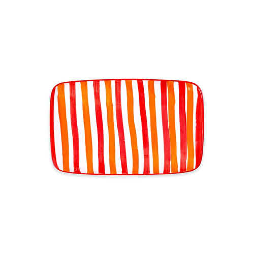 The Mia Joy Dikdörtgen Servis Kırmızı 30x19 Cm