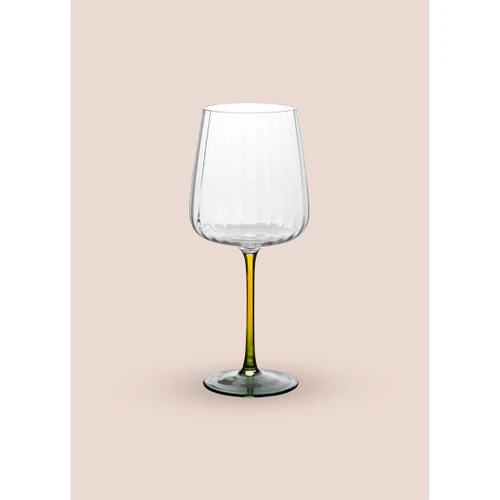 The Mia Şarap Kadehi Sarı Yeşil 600 Ml