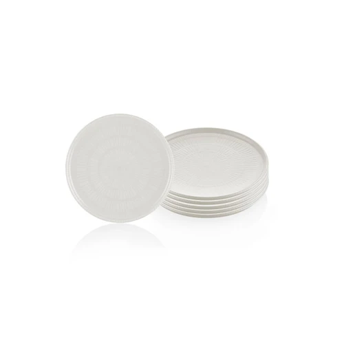The Mia Noon Pasta Tabağı 6lı Set Krem 19 Cm