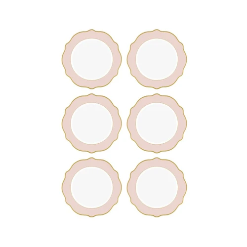 The Mia Jaswely Pasta Tabağı 6 Parça Pembe 21 Cm