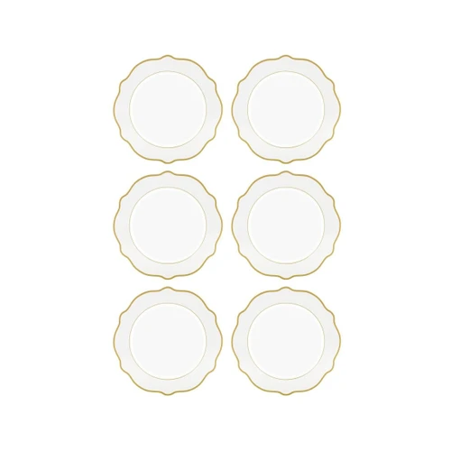 The Mia Jaswely Pasta Tabağı 6 Parça Beyaz 21 Cm