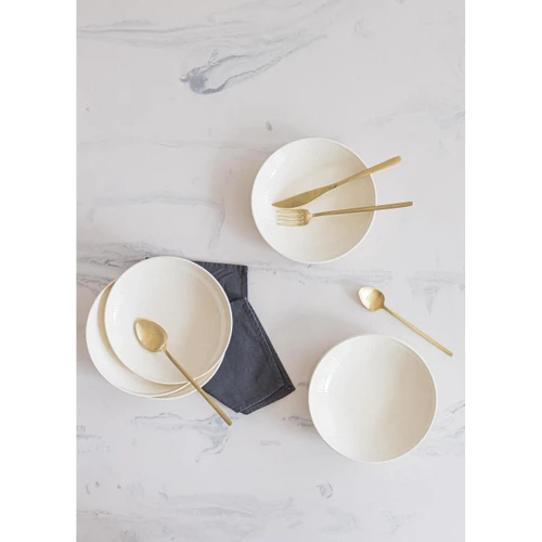 The Mia Noon Yemek Tabağı 6lı Krem 20 Cm