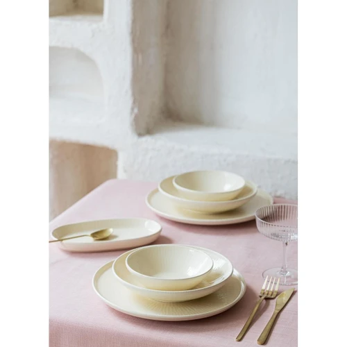The Mia Noon Yemek Tabağı 6lı Krem 20 Cm
