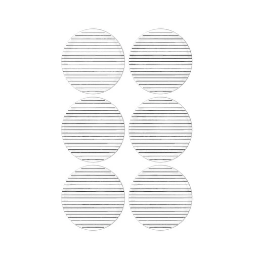 The Mia Daily Tunes Pasta Tabağı Çizgili 6 Lı Set - 19 Cm