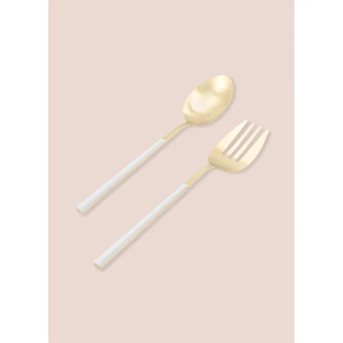 The Mia Bianco Salata Servis Takımı Gold 2 Parça Ckb0247