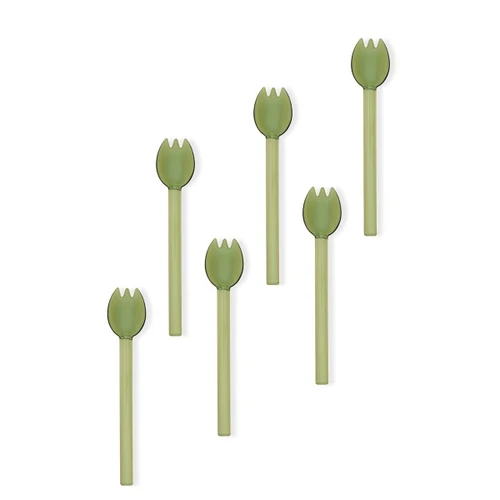 The Mia Abiete Dondurma Ve Tatlı Kaşığı Yeşil 6lı Set