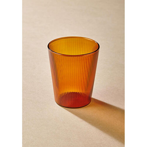 The Mia Striped Borosilikat Cam Bardak Amber 400 Ml