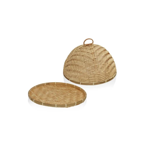The Mia Bambu Yuvarlak Tepsi 39x39x23 Cm