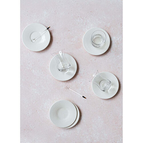 The Mia Noon Çay Tabağı 6lı Set Krem 13 Cm