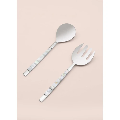 The Mia Pearl Salata Servis Takımı White 2 Parça