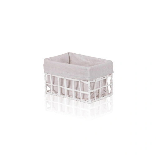 The Mia Braid Hasır Organizer Sepet Beyaz 22x14x13 Cm
