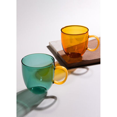 The Mia Borosilikat Cam Kupa Yeşil 450 Ml Brd0134