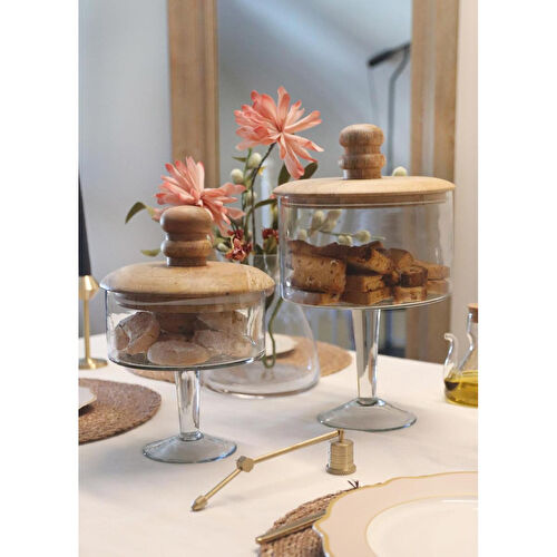 The Mia Madera Ayaklı Kurabiye Kavanozu 34x21x21 Cm