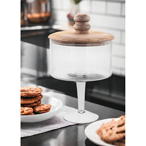 The Mia Madera Ayaklı Kurabiye Kavanozu 34x21x21 Cm