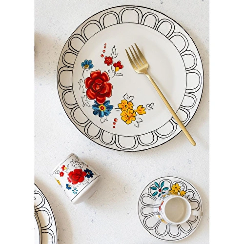 The Mia Fiore Servis Tabağı 6 Kişilik