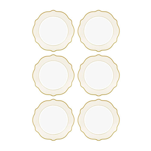 The Mia Jaswely Servis Tabağı 6 Parça Krem 27 Cm