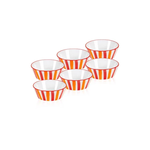 The Mia Joy Çorba Kasesi 6lı Set Kırmızı 14 Cm