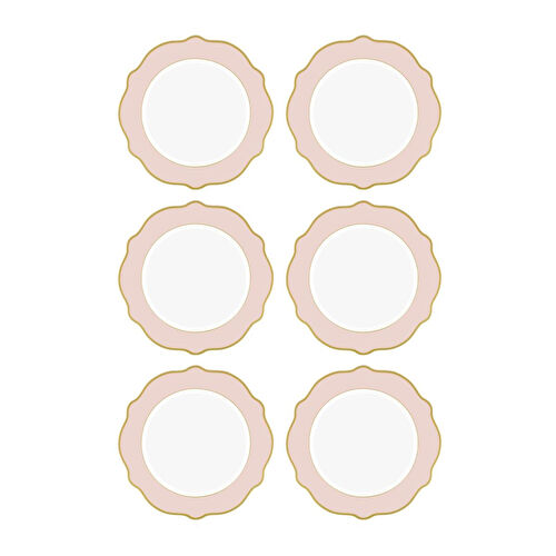 The Mia Jaswely Servis Tabağı 6 Parça Pembe 27 Cm