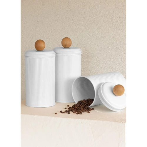 The Mia Stripe Çay Kahve Şeker Kavanozu Beyaz 1,20 Lt