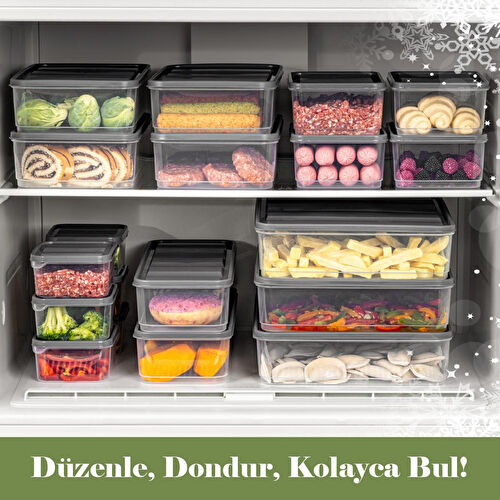 Vienev 20'li Buzdolabı Düzenleyici Organizer Ve Mikrodalgaya Uygun Difriz Saklama Kabı Gri