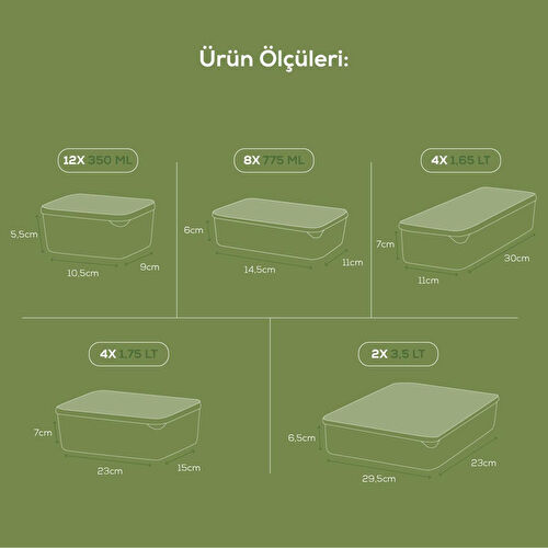 Vienev 30'lu Buzdolabı Düzenleyici Organizer Mikrodalgaya Uygun Difriz Saklama Kabı Gri