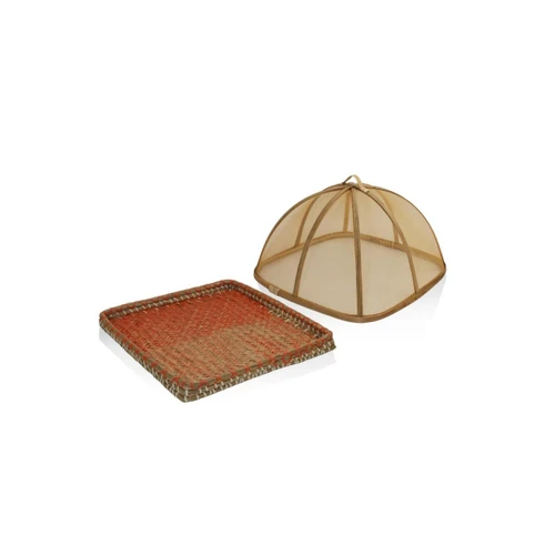 The Mia Transparan Bambu Hasır Tepsi 32x32x18 Cm