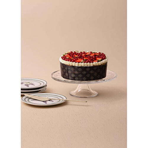 The Mia Ayaklı Pasta Kek Sunum Tabağı 30x9 Cm Cam0494