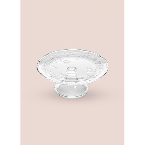 The Mia Ayaklı Cam Sunum Tabağı 27x27x11 Cm Cam0499