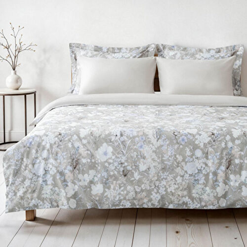 Green Black Rosalya Çift Kişilik Nevresim Takımı %100 Pamuk 210 Tc 83 Tel Saten Digital Baskılı Bej