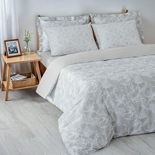 Green Black Fiorina Çift Kişilik Nevresim Takımı %100 Pamuk 210 Tc 83 Tel Saten Digital Baskılı Bej