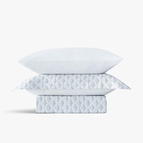 Green Black Tria Çift Kişilik Nevresim Takımı %100 Pamuk 210 Tc 83 Tel Saten Digital Baskılı Mint 200x220 Cm