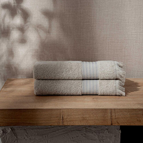 Green Black Aya 2'li Yüz Havlusu Seti Bej