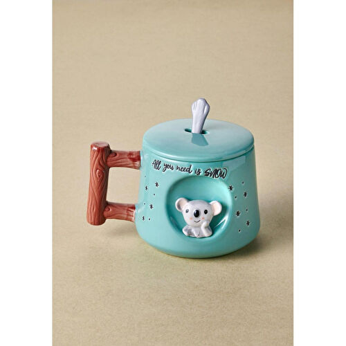 The Mia Koala Kapaklı Ve Kaşıklı Kupa 370 Ml