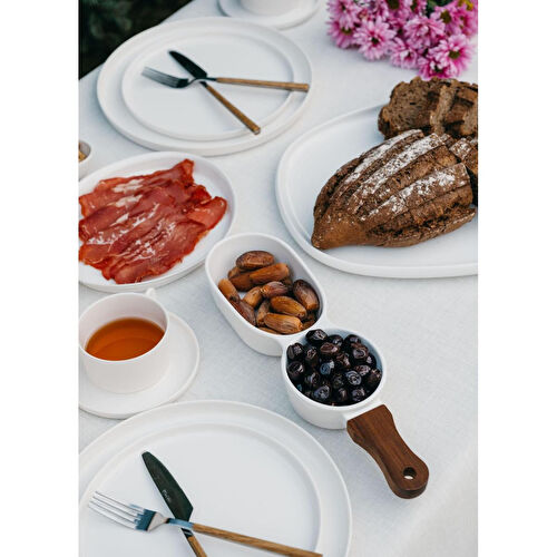 The Mia Woody Porselen Servis 35x10 Cm