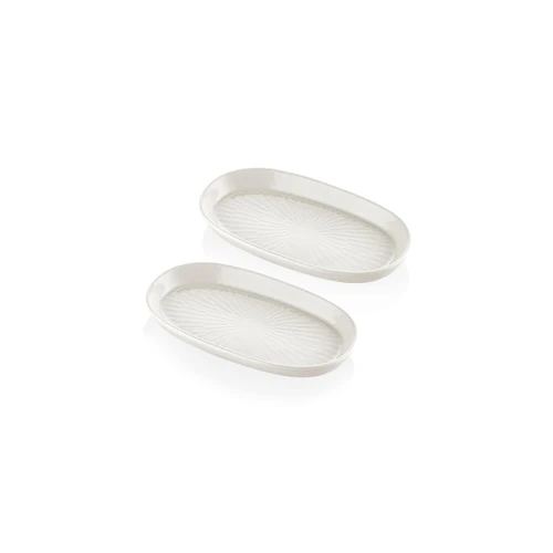 The Mia Noon Oval Servis 2li Krem 17 Cm
