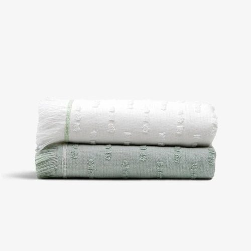 Green Black Pera 2'li Mutfak Havlusu Krem-mint