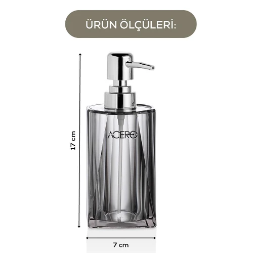 Vienev Akrilik Sıvı Sabunluk 300 Ml Şeffaf Antrasit 1993