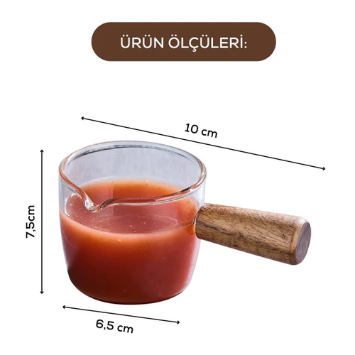 Vienev Ahşap Saplı Büyük Boy Cam Sosluk 110 Ml
