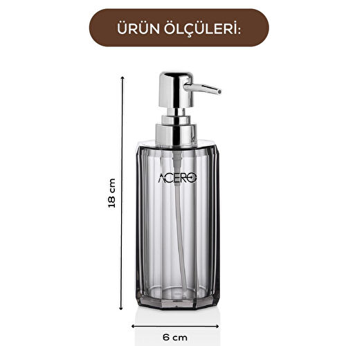 Vienev Akrilik Sıvı Sabunluk 225 Ml Şeffaf Antrasit 1991